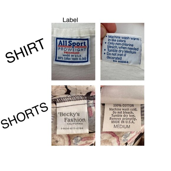 90s vintage teddy bear print USA patriotic tshirt mini shorts matching coord set - Picture 9 of 9